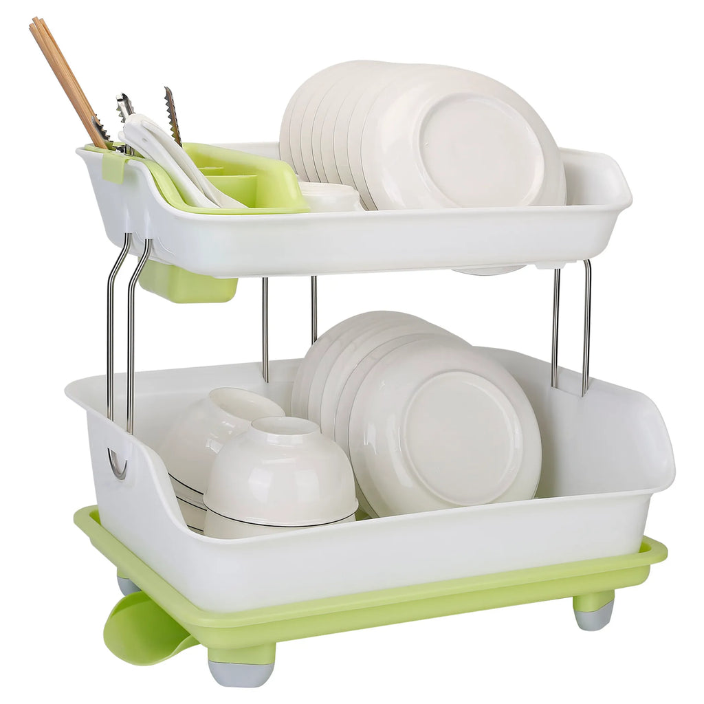 Kitchen countertop dish drainer organizer