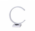 White Metal LED Table Lamp with USB & Wireless Charger