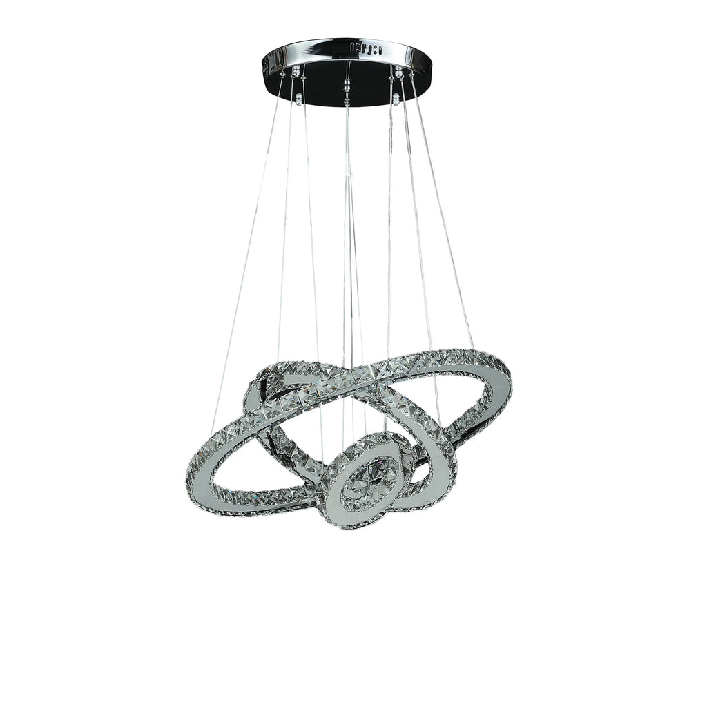 Silver Metal Crystal LED Dimmable Chandelier