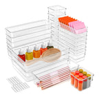 Clear plastic drawer organizers set