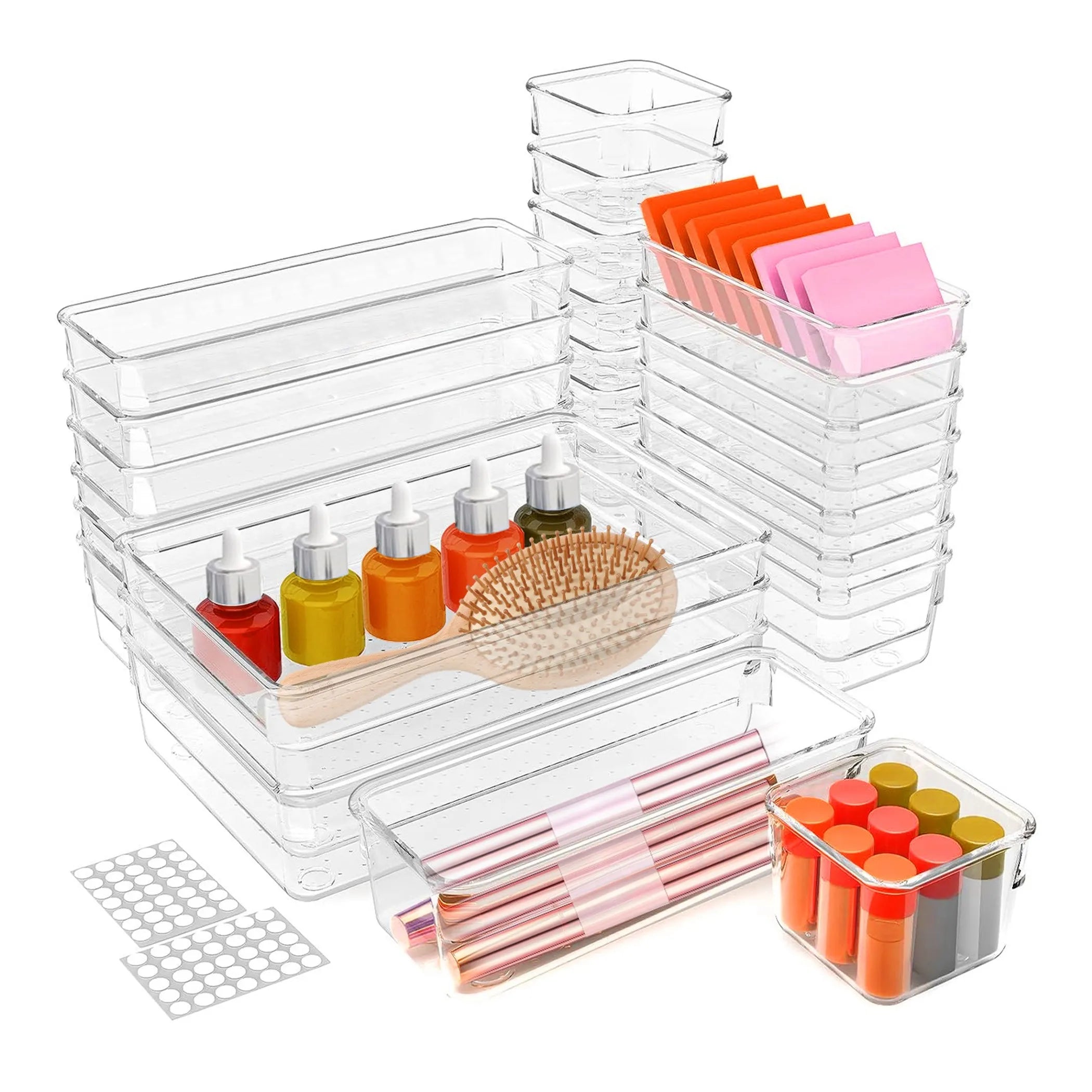 Stackable Storage Trays for Makeup, Kitchen