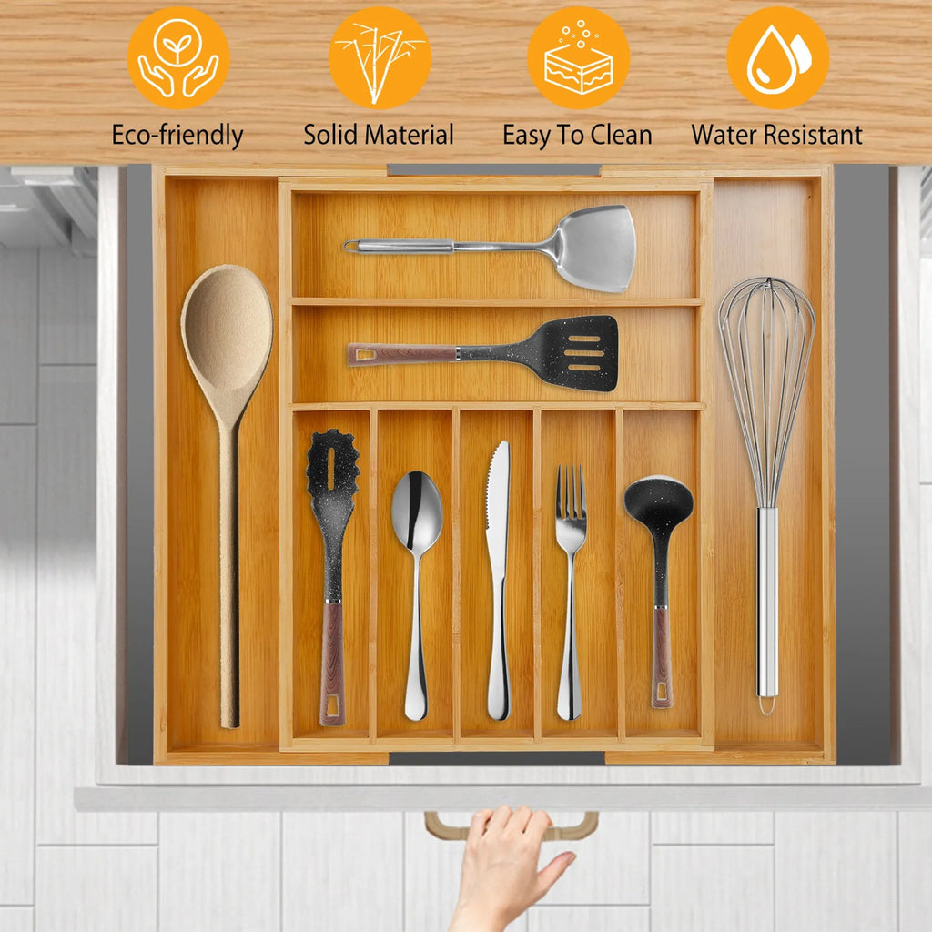 Bamboo Drawer Divider for Kitchen Organization