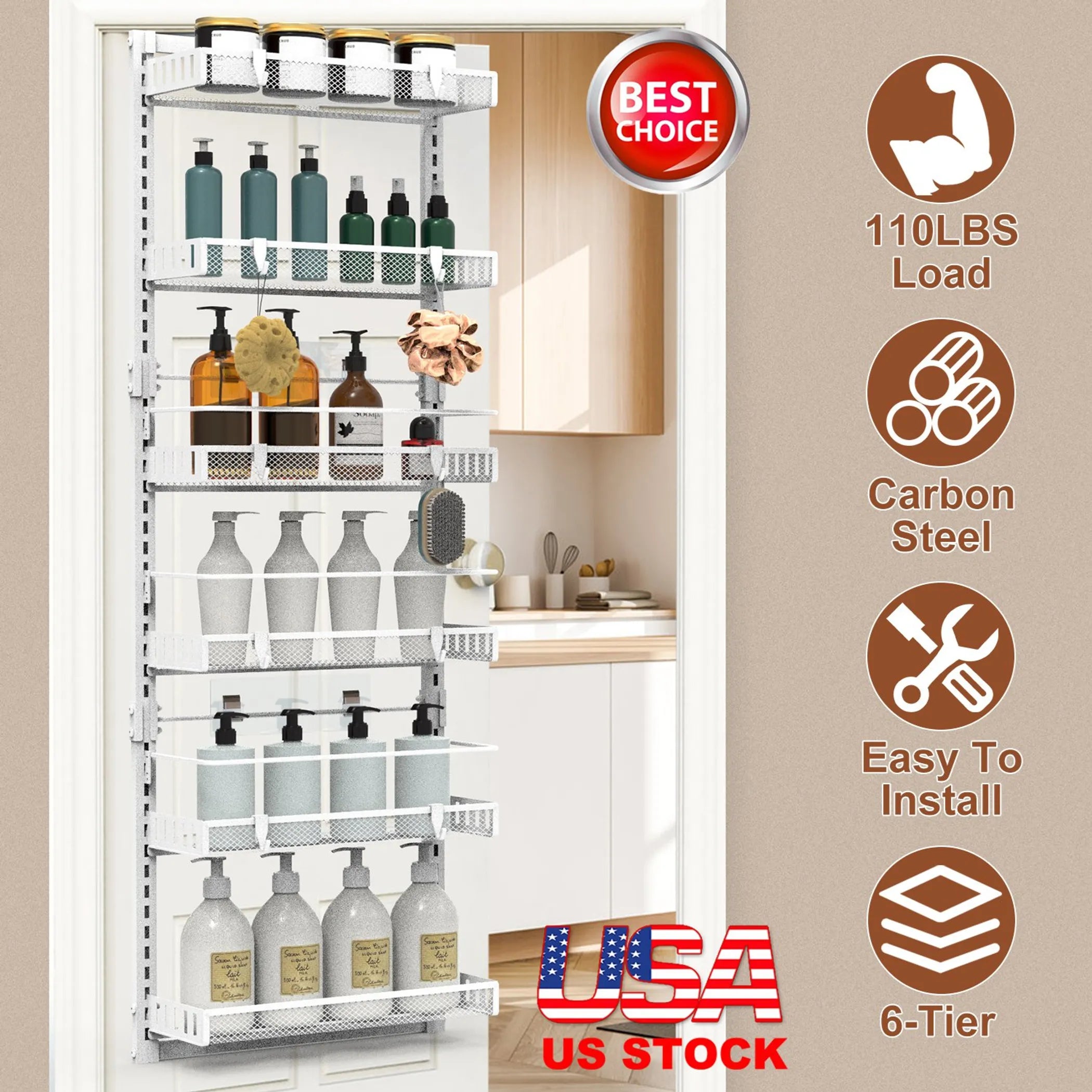 Space Saving Hanging Storage Shelf for Kitchen