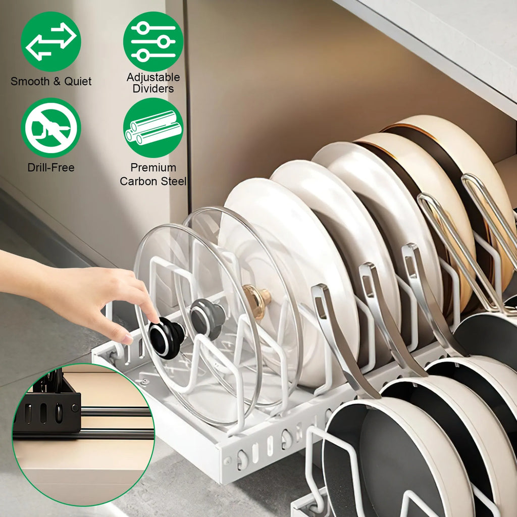 Expandable Pull Out Pots & Pans Organizer