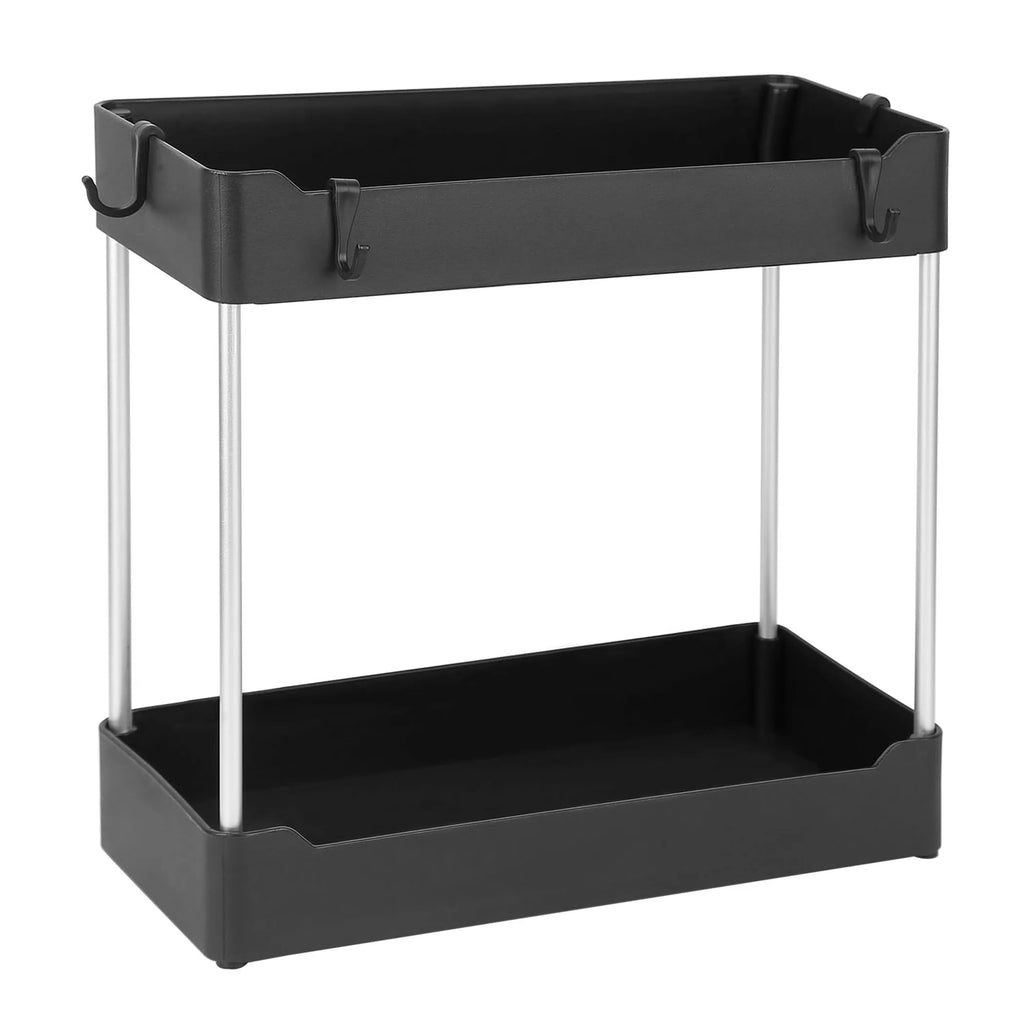 Adjustable Kitchen & Bathroom Storage Rack with Sliding Basket