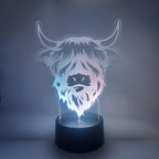 Highland cow LED light lamp