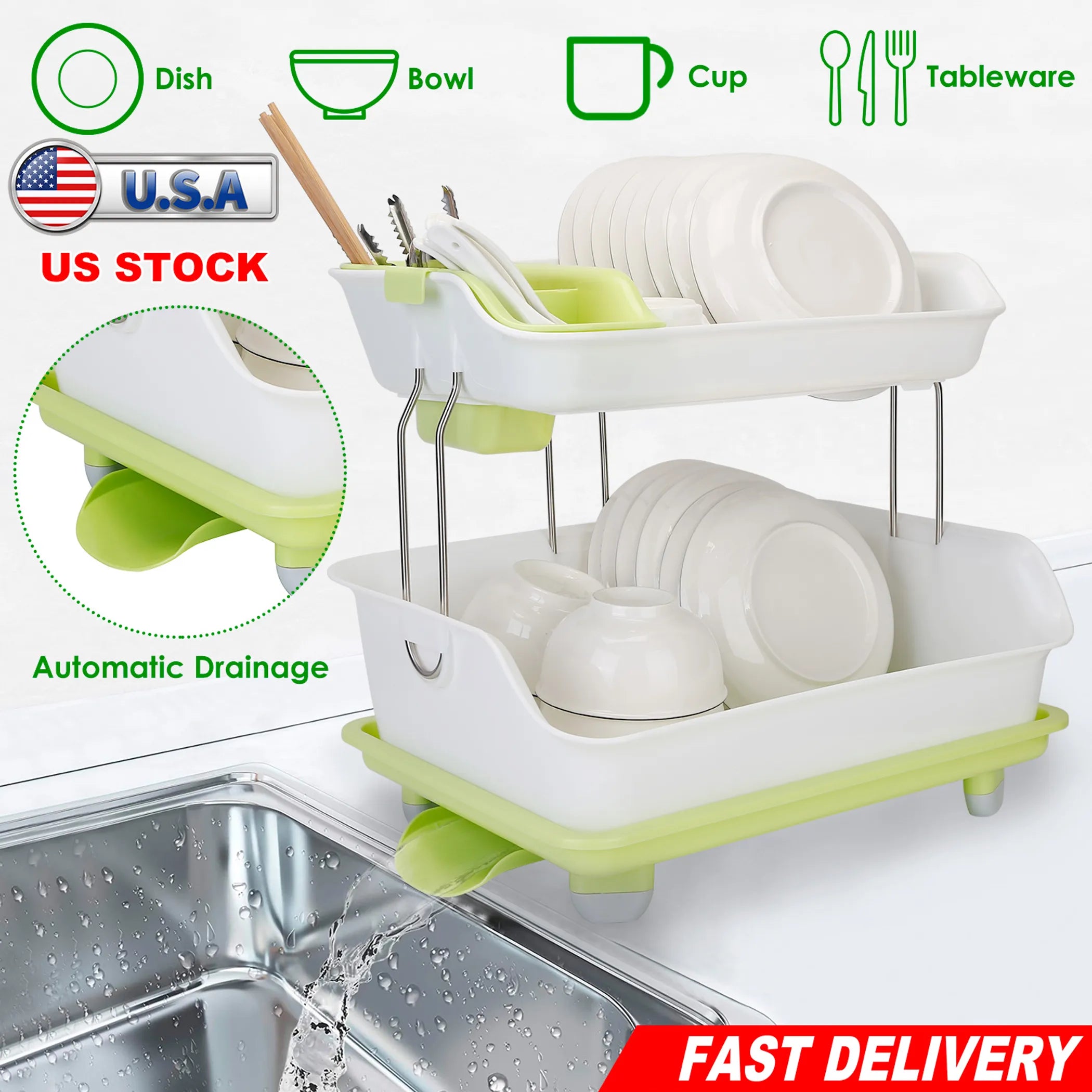 Modern kitchen draining rack organizer