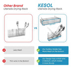 Hanging spoon and fork drying rack