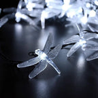 solar powered dragonfly LED string lights