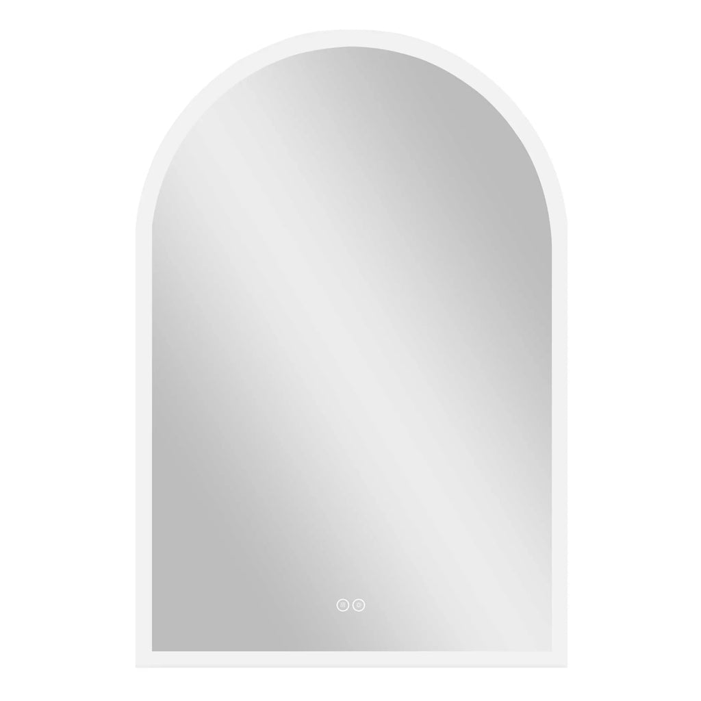 arch frameless bathroom mirror