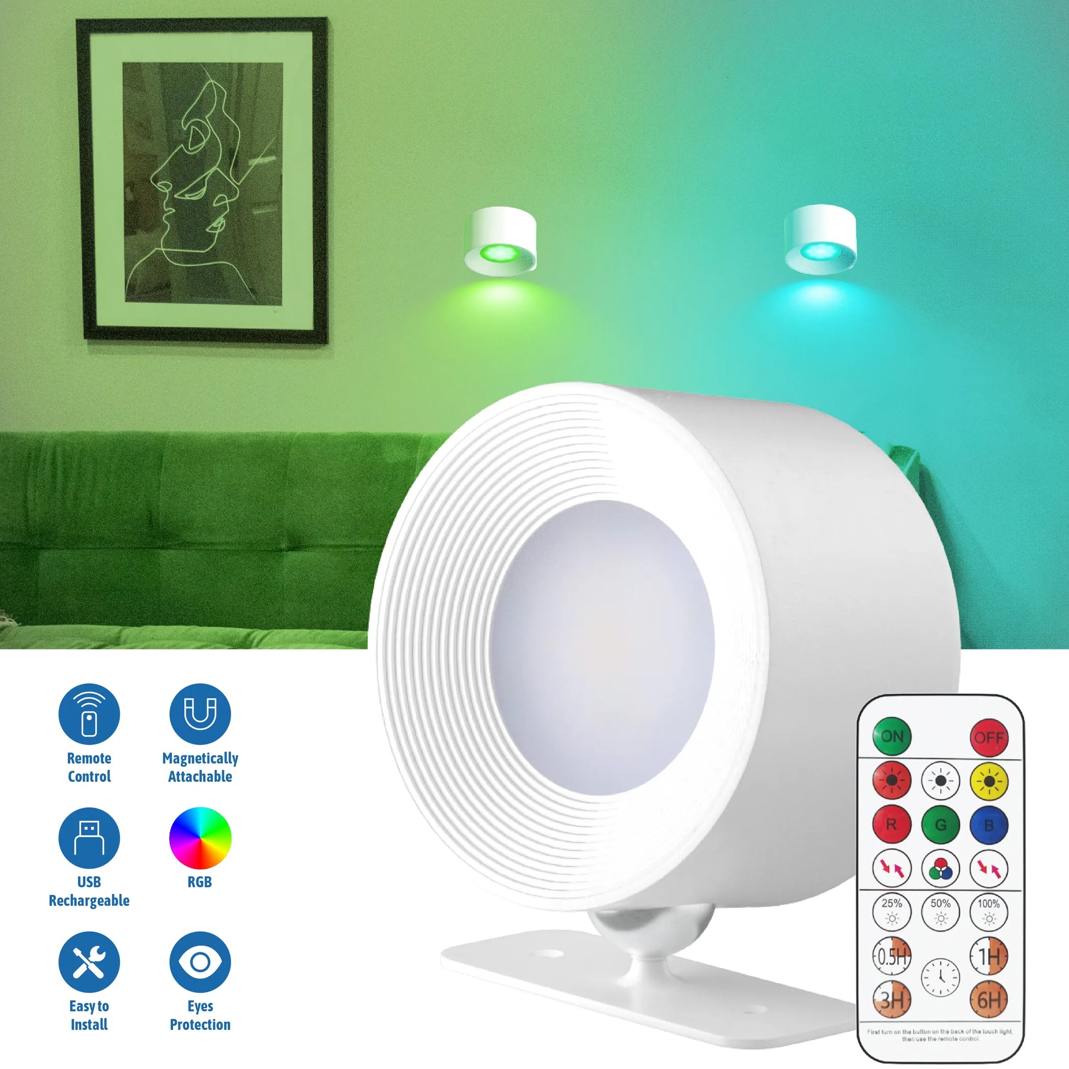 LEPOTEC color changing wall lamp bedroom lighting
