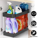 Space-saving under sink shelf storage solution