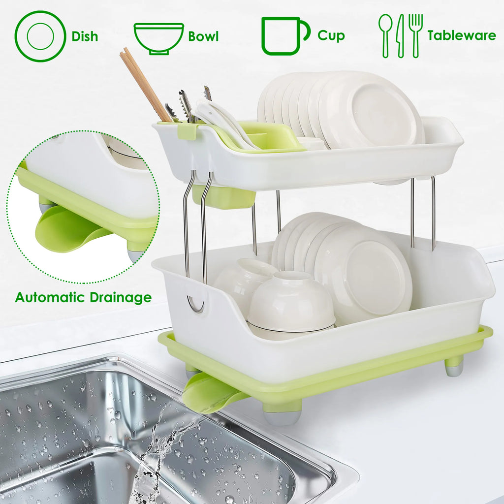 Space saving dish drying stand for kitchen