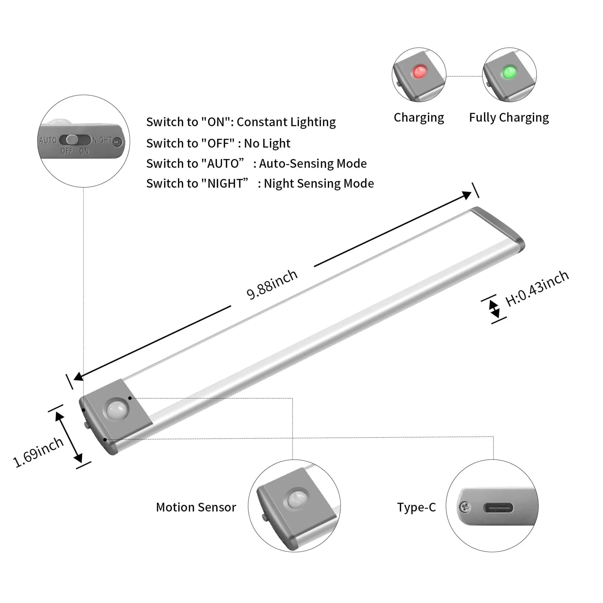 portable LED motion detection light