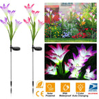 outdoor solar flower lights set