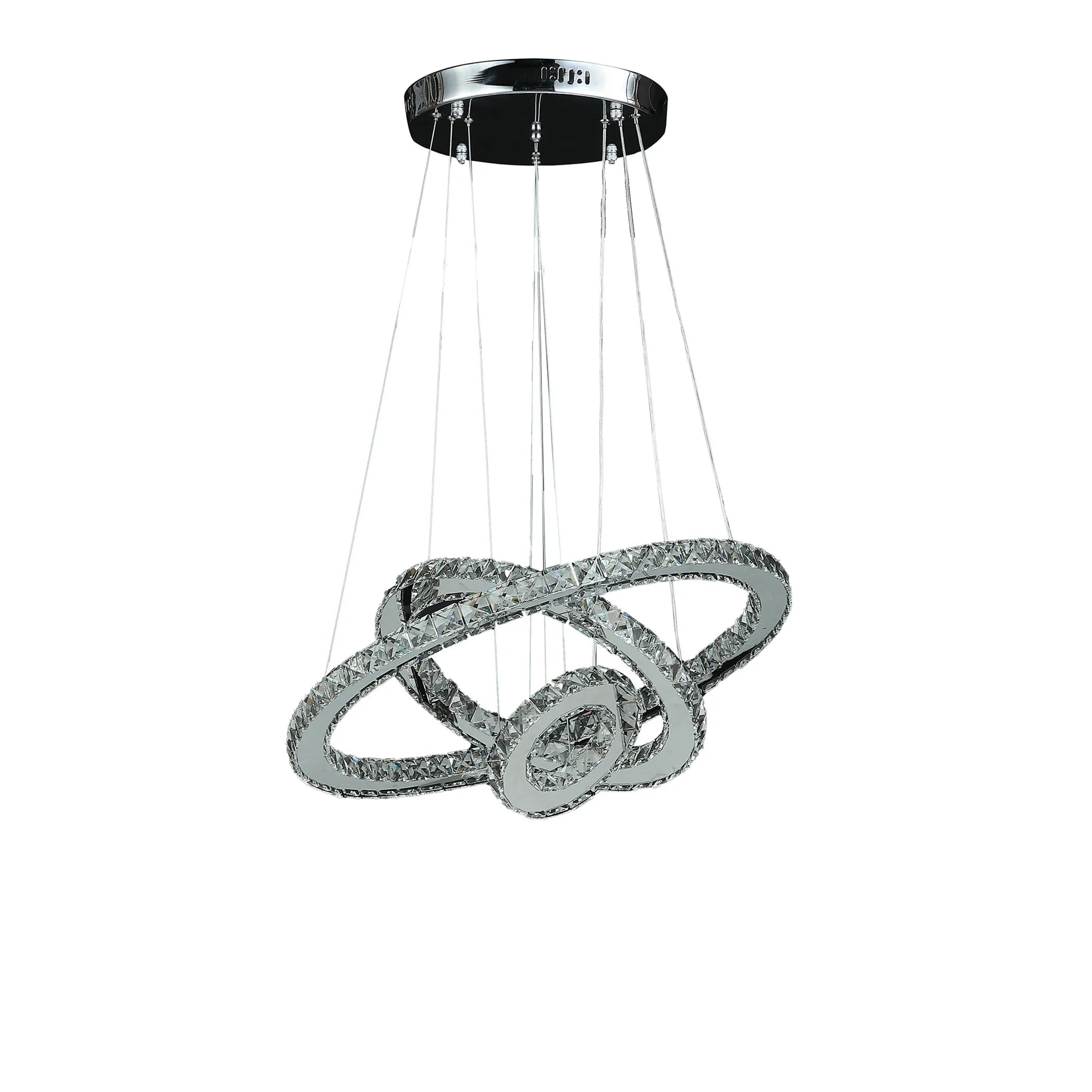 dimmable crystal chandelier with silver metal elegant home lighting