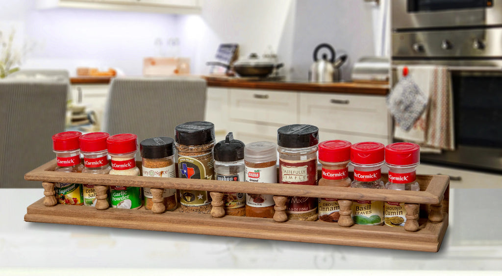 wall spice rack for jars and containers