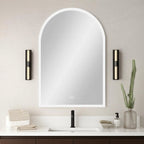 clear unframed LED bathroom mirror