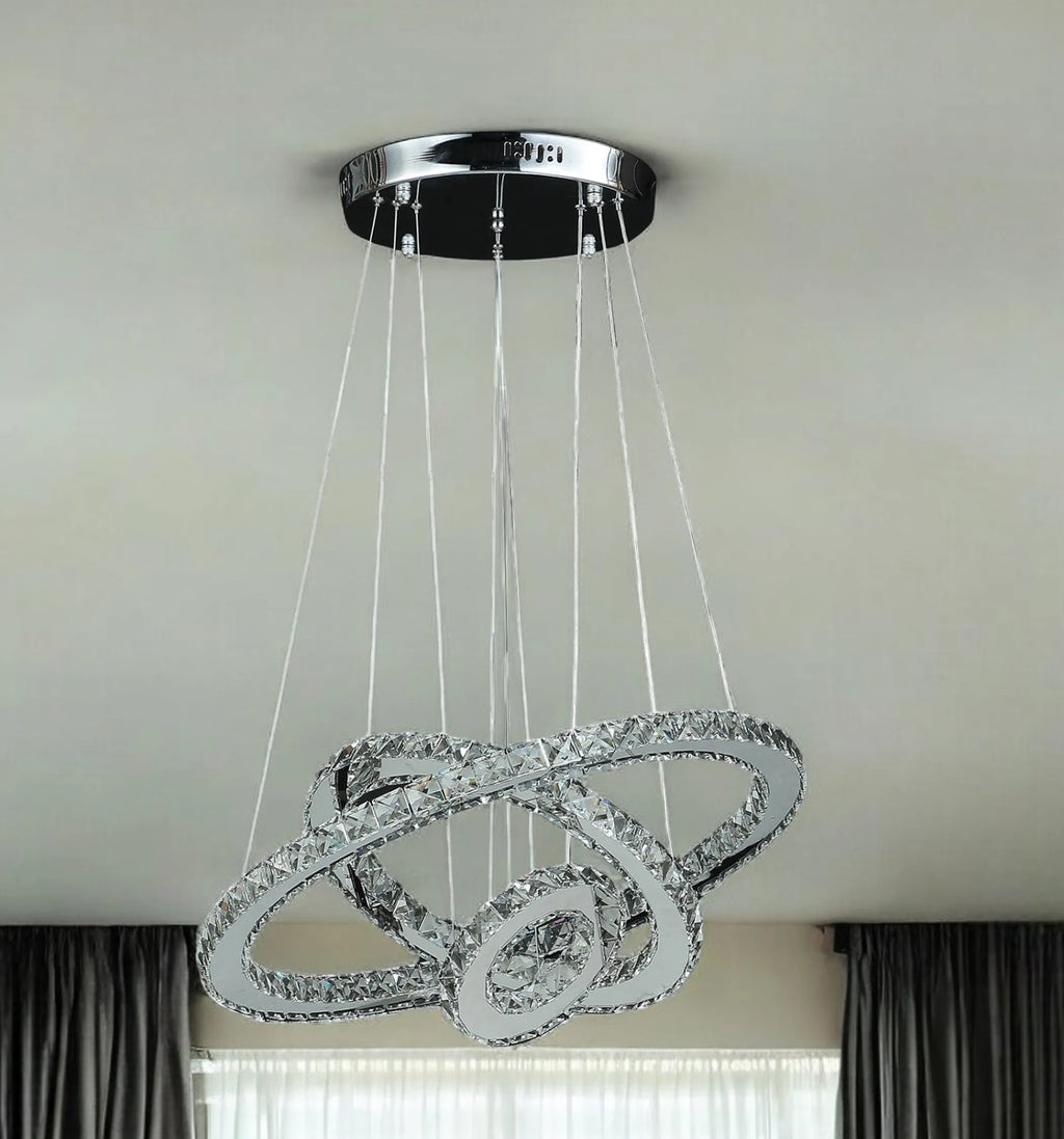 luxury LED ceiling chandelier with sparkling crystal design