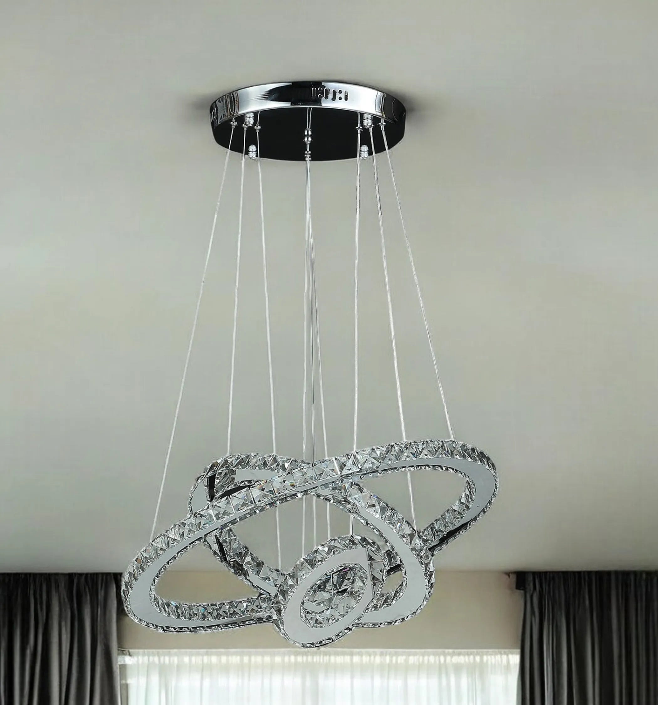 luxury LED ceiling chandelier with sparkling crystal design