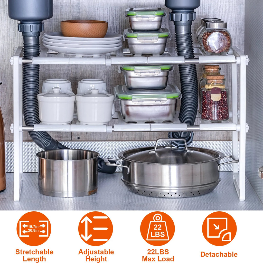 multi purpose under sink organizer rack