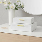 faux shagreen storage boxes