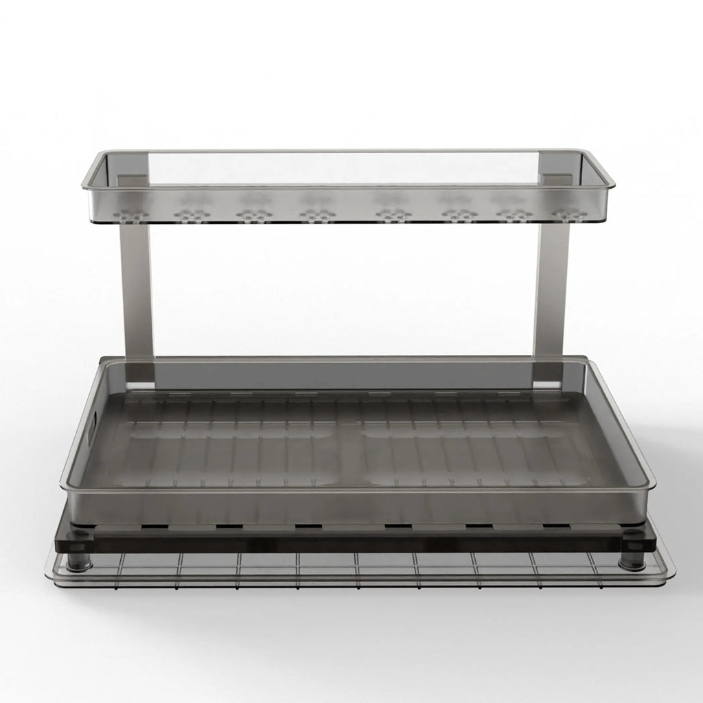 sliding 2-tier under sink organizer rack