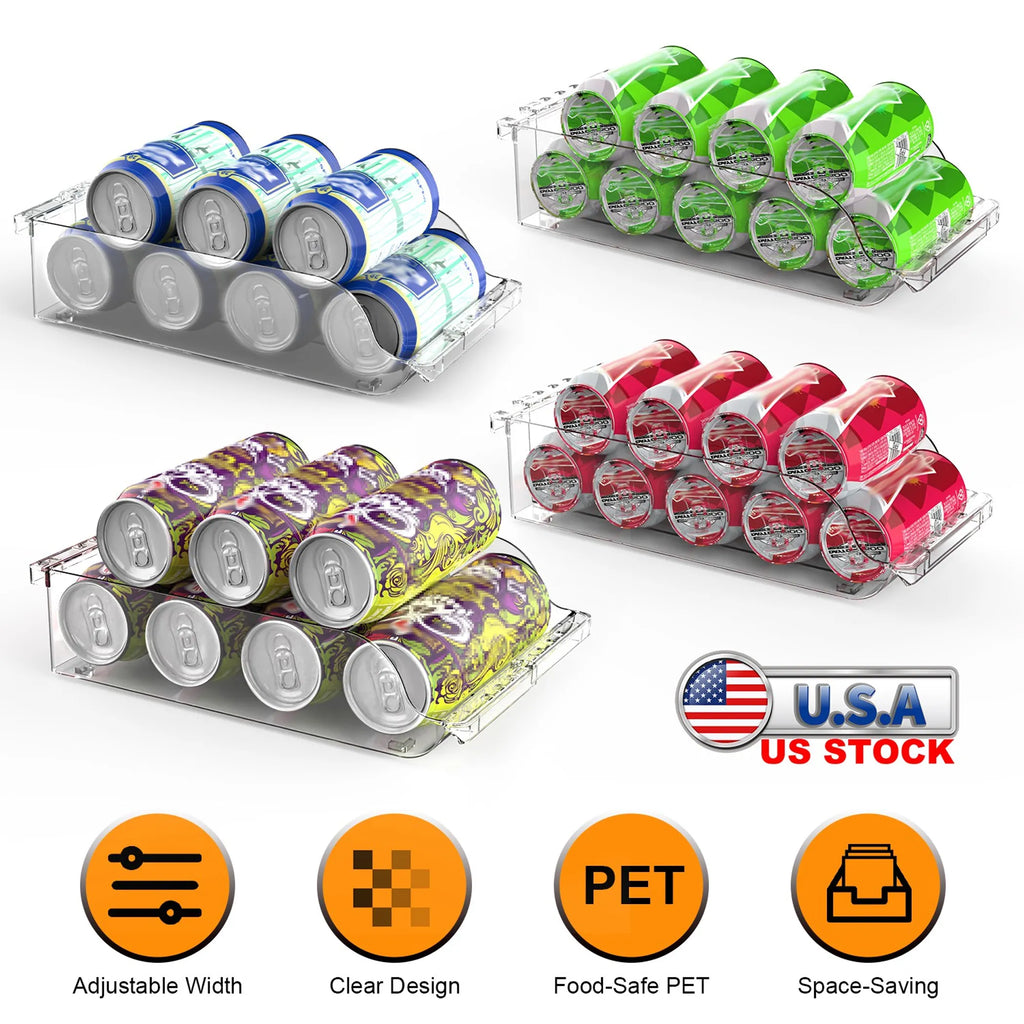 4pcs soda can organizer for refrigerator