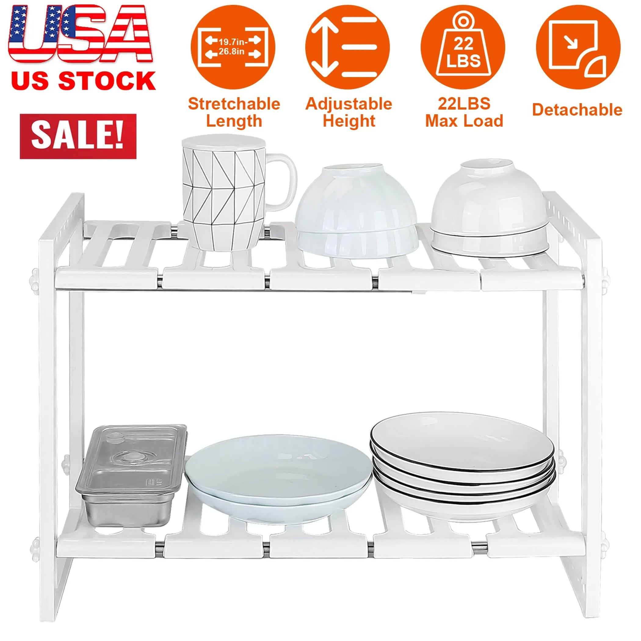 space saving under sink storage shelf