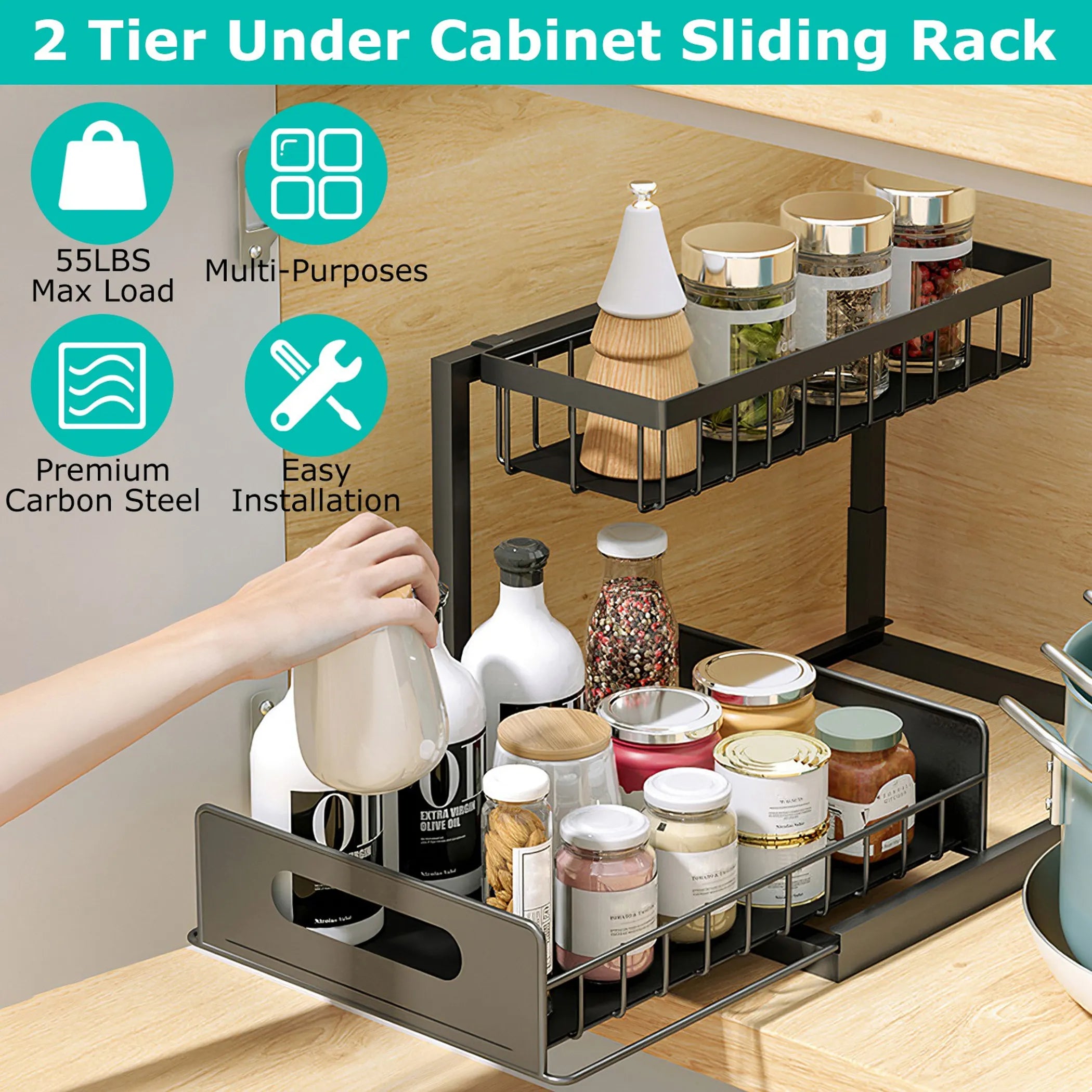 sliding basket organizer