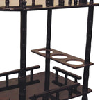 compact wooden serving cart with wheels