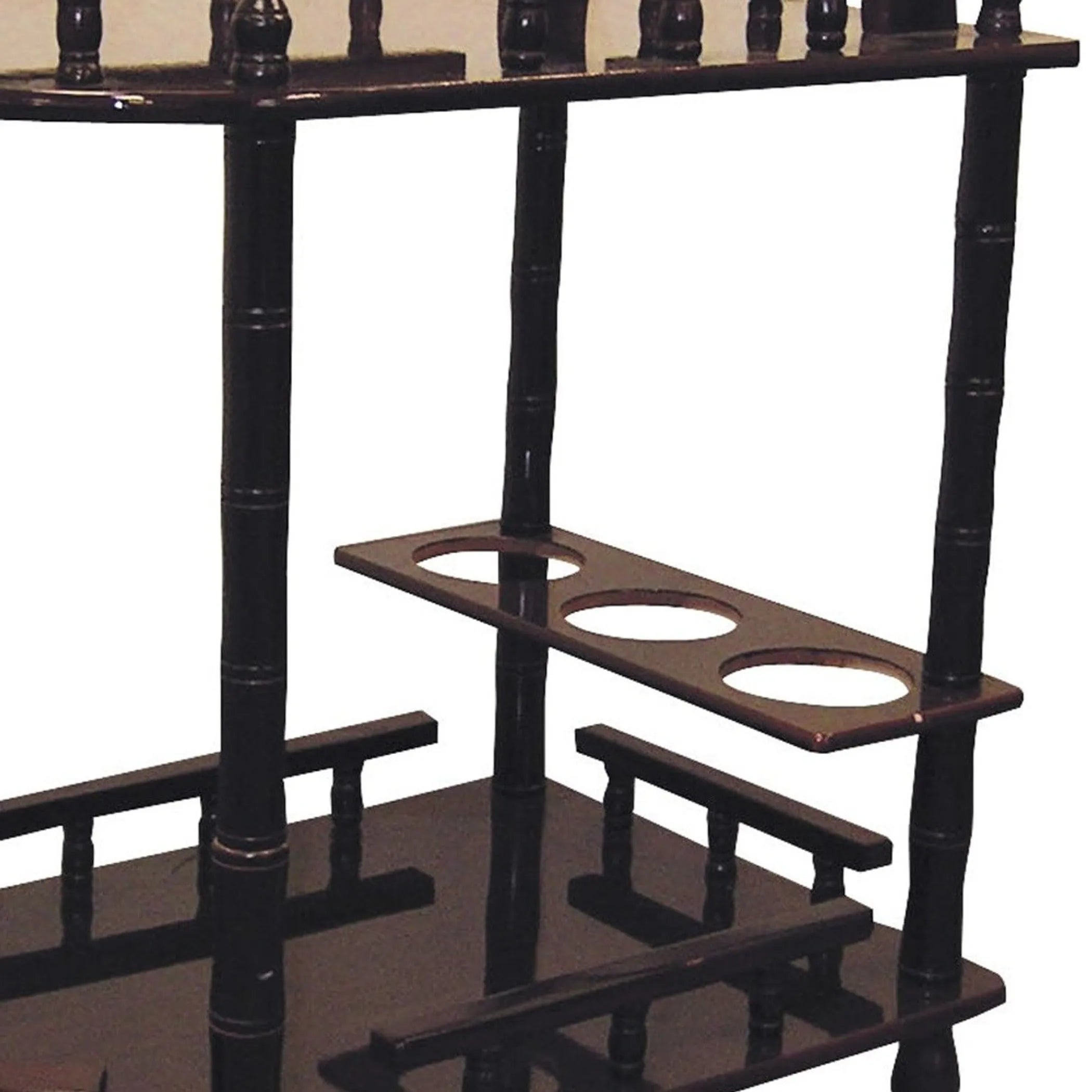 compact wooden serving cart with wheels