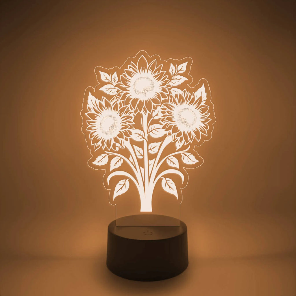 sunflower bouquet LED light up desk lamp decorative warm room lighting